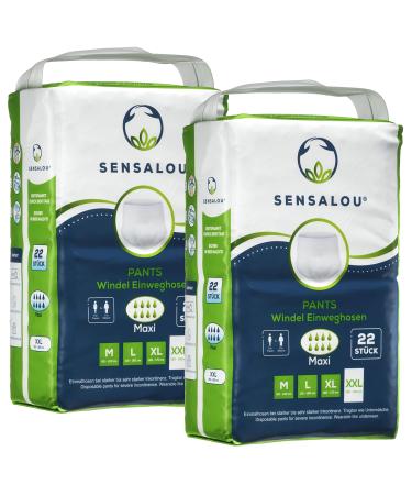 Sensalou Incontinence Diapers Adult Men Women Size XXL (44 pcs) Protective Pants