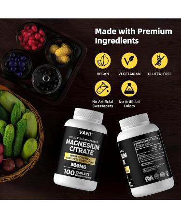 500MG Highly Bioavailable Magnesium Citrate,100 Tablets - Buy Online on GoSupps.com