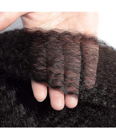 20 13x6 Kinky Straight Human Hair Wig | 180% Density HD Transparent Lace Front Wig for Black Women | Pre Plucked with Baby Hair | Brazilian Virgin Human Hair | Natural Hairline Yaki Straight | 20 Inch - Buy Online on GoSupps.com