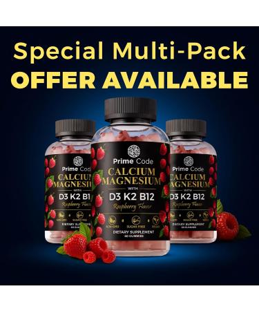      Calcium Gummies for Women & Men with Magnesium Vitamin B12 Vitamin K2 & Vitamin D3 | Calcium Supplement for Adults 100mg Magnesium Supplement for Adults 50mg | Vegan | Non-GMO - Buy Online on GoSupps.com