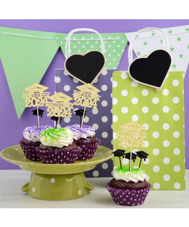 36Pcs 2024 Graduation Cap Cupcake Toppers Glitter Class of 2024 Cupcake Grad Cap Picks Decorations for 2024 Graduation Theme Party Supplies Gold Gold-1 - Buy Online on GoSupps.com