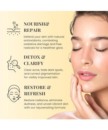 Turmeric Clay Mask - Organic Anti-Aging Face Mask | Brightens Dark Spots & Clears Pores | Acne Remedy & Sensitive Skin Gift - Buy Online on GoSupps.com