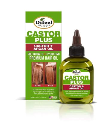 Difeel Premium Castor Plus Argan Hair Oil - Pro-Growth & Hydrating Formula 2.5 oz - Buy Online on GoSupps.com