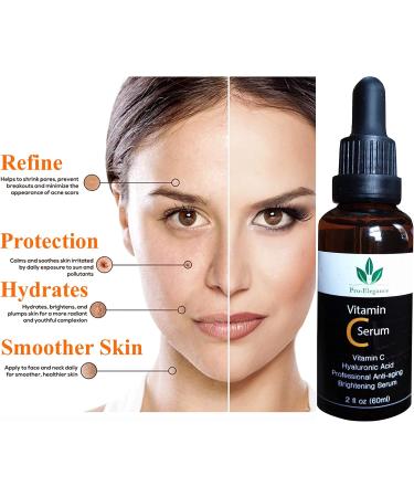 Vitamin C Serum for Face & under eyes 20% 60ml with Hyaluronic Acid Liposome Vitamin E for Anti wrinkle Anti ageing Dark Circles Fine Lines Acne Sun damaged Skin - Buy Online on GoSupps.com