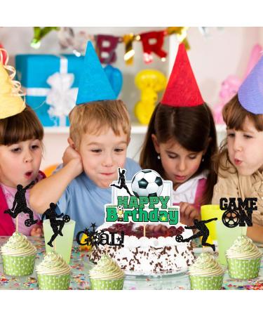 Keaziu 25 Pack Soccer Cupcake Topper Sport Theme Cupcake Picks Game Day Soccer Ball Toothpicks Football for Men Boys Birthday Decorations Supplies Man Black Man - Buy Online on GoSupps.com