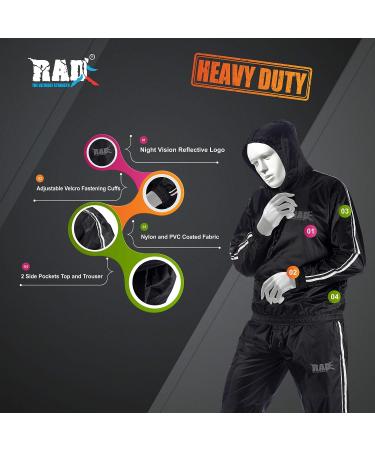RAD Sauna Suit Weight Loss Jacket Pant with Hood - White XX-Large - Buy Online on GoSupps.com