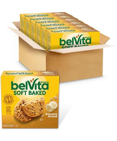 belVita Soft Baked Banana Bread Breakfast Biscuits, 6 Boxes of 5 Packs (1 Biscuit Per Pack) Banana Bread 1.76 Ounce (Pack of 30)