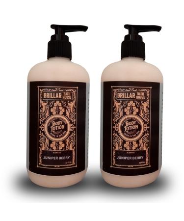 Brillar Bath House Juniper Berry Scented Shimmering Body Lotion 12 Oz (2 Pack)