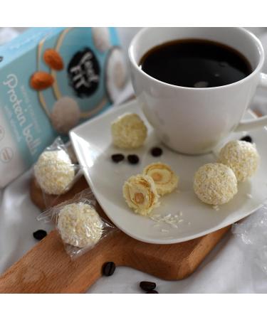Feel FIT Protein Coconut Pralines with Almonds - 14 Packs (63g each) | No Added Sugar Healthy Snack for International Shipping - Buy Online on GoSupps.com