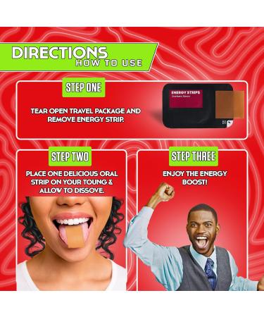 Energy Strips - 50mg Caffeine - Quick Absorption - All Natural Cranberry Flavor - 30 Strips - Ship Internationally - Buy Online on GoSupps.com