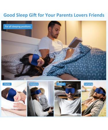 Premium Sleep Mask for Men & Women - Adjustable Eye Mask for Pressure Relief Deep Sleep & Travel - Lightweight with Earplugs - Blue - Buy Online on GoSupps.com