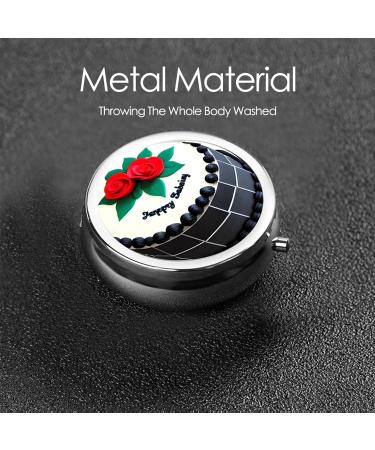 Delicious Cakes Round Pill Box - 3 Compartments Portable Organizer for Purse & Pocket | Travel-Friendly Pill Storage - Buy Online on GoSupps.com