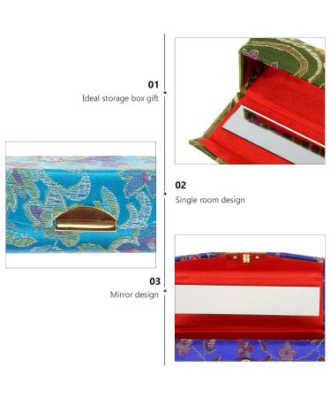 Solustre Retro Embroidery Lipstick Box - 3pcs Satin Silky Holder Case for Makeup & Jewelry Storage | Perfect Organizer for Women & Girls - Buy Online on GoSupps.com