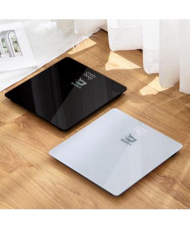 Gravity + Scale for Body Weight Weight Scale with Accuracy Balance with Clear LED Weight to Step-on Bathroom Scale with Batteries Smart Scale for Weight Scale Limit 400lb/180kg (White)