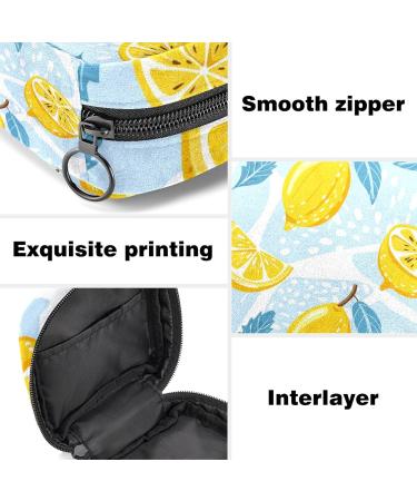 Lemon Leaves Menstrual Cup & Pad Pouch - Portable Sanitary Napkin Storage Bag - Buy Online on GoSupps.com