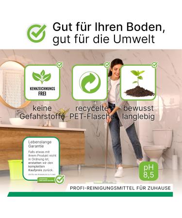 Biohy Floor Cleaner 2x1L | Organic Concentrate for All Hard Floors | Streak-Free Cleaning for Laminate PVC & Stone | Pleasant Smell - Buy Online on GoSupps.com