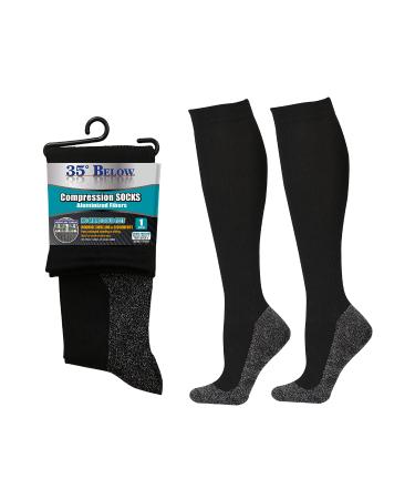 35 compression stockings 1 pair in black