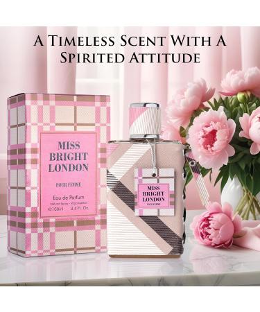 Miss Bright London Eau De Parfum for Women - Sweet Elegant & Fruity Scent - Top Notes of Green Lime & Icy Pear - Base Notes of Vanilla Amber Mahogany & Balsamic Tonka Bean - Elegant 100ml Bottle - Buy Online on GoSupps.com