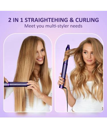2 in 1 Hair Straightener & Curler - Professional Flat Iron for All Hairstyles | Fast Heating 13 Modes Auto Off - Perfect Gift for Women & Girls - Buy Online on GoSupps.com