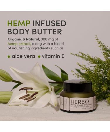 Herbo Body Balm - Organic Shea Butter & Hemp Moisturizer | Cruelty-Free Paraben-Free Cream for All Skin Types - 1.7oz - Buy Online on GoSupps.com