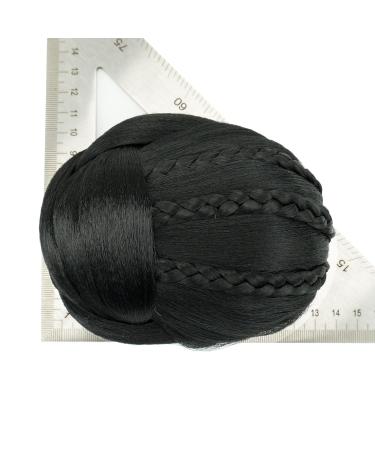Imissu Braided Chignon Hair Cover & Donut Hair Tie - Updo Wig Clips for Wedding & Dance (M3 Black) - Buy Online on GoSupps.com