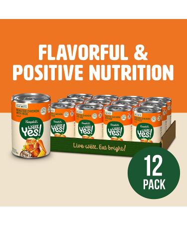 Campbell's Well Yes! Roasted Chicken with Rice Soup, 13g Protein, 16.3oz Can, Pack of 12 - Buy Online on GoSupps.com