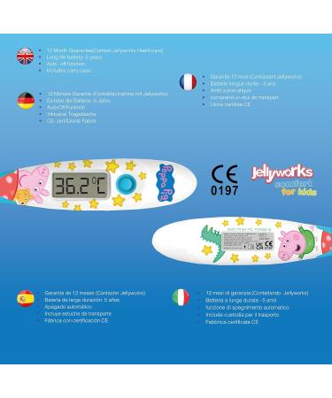 Peppa Pig Digital Thermometer - Fast 10 Second Reading - Fever Alarm - Flexible Tip - CE Certified - Jellyworks - Buy Online on GoSupps.com