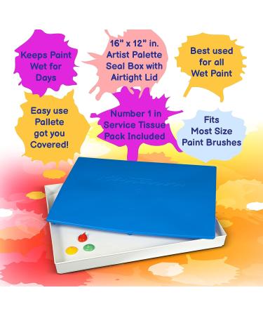 Masterson Sta-Wet Paint Palette 16x12 with Airtight Lid - Keeps Oil Based Paint Fresh for Days | Artist Palette Seal Box for Best Results - Buy Online on GoSupps.com