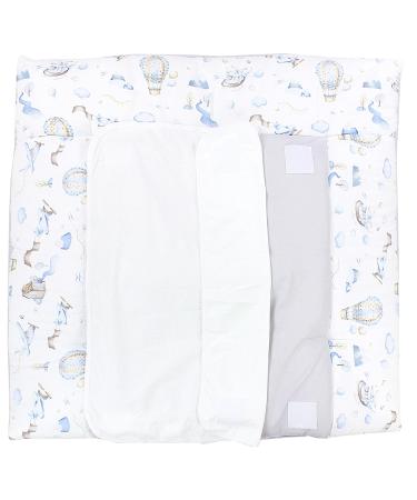 Tuptam Changing Pad with 2 Terry Trains - Hot Air Balloons Blue 75x80 cm | International Shipping Available - Buy Online on GoSupps.com
