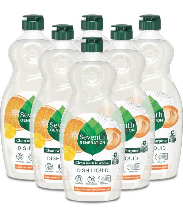 Seventh Generation Dish Liquid Soap Clementine Zest Lemongrass Dishwashing Soap Liquid Soap - 19 Oz - Pack Of 6