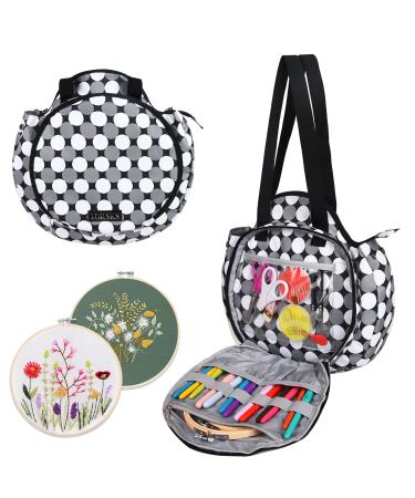Embroidery Carring Tote Bag  Perfect Size for Cross Stitch Projects Storage  Embroidery Project Organizer Bag for Crafter and Stitch Lovers BWG dots BWGdots
