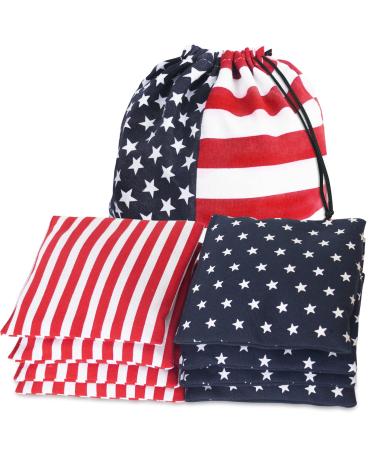 Nattork Premium Classic Cornhole Set - Fun Bean Bag Toss Game - 8 Cornhole Bags and Carrying Case American Flag