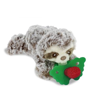 RaZbaby RaZberry Teether  Holder w/ Detachable Baby Teething Toy  Textured BerryBumps Soothe Sore Gums  Machine Washable Stuffed Animal RaZbuddy  All Ages 0M+  Easy to Hold & Use Hands-Free   Sloth Baby Sloth