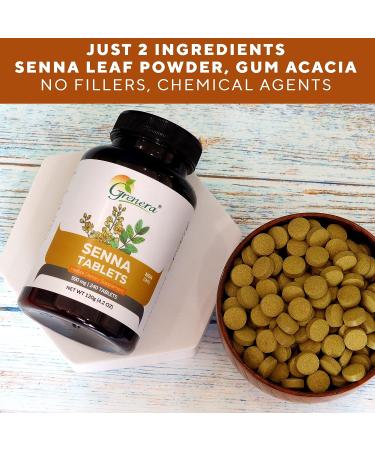 Grenera Senna Tablets 240 Count - Vegan & Kosher Certified Laxative with Senna Leaf Powder - Buy Online on GoSupps.com