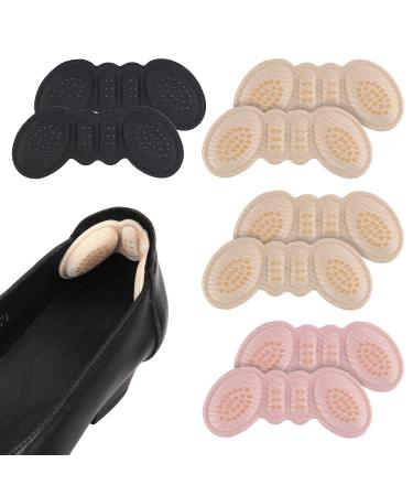4 Pairs Foam Heel Pads for Shoes Anti-Slip Heel Grips Liner Protectors Comfort Heel Cushions Inserts for Too Big Loose High Leather Shoes Foot Petals Filler Women Men Prevent Slipping Rubbing