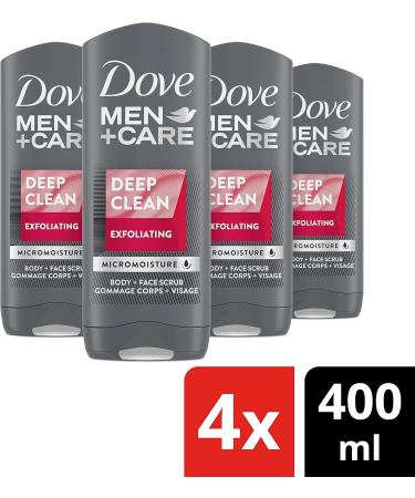 Dove Men+Care Exfoliating Deep Clean and Extra Fresh Body and Face Wash Bundle (400ml x Pack of 8) 400 ml (Pack of 4) Wash + Wash 400 ml pack of 4 - Buy Online on GoSupps.com