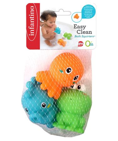 Infantino Senso Bath Fun THREE happy splashing friends for in the tub easy to clean multi-coloured
