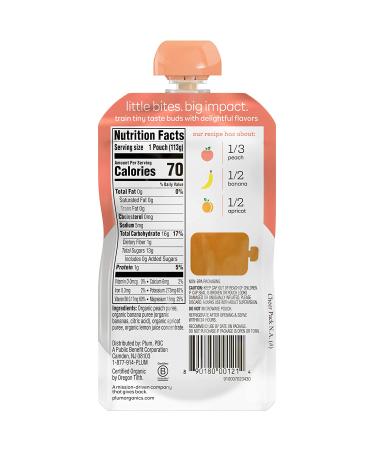 Plum Organics Stage 2 Baby Food Pouch - Peach, Banana, Apricot | 4 oz (12 Pack) | Organic Squeeze for Babies, Kids, Toddlers - Buy Online on GoSupps.com