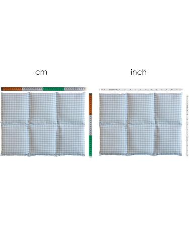 Organic Large Rapeseed Pillow - 6-Chamber Heat Cushion 40x30cm Light Blue-White - Ideal for Comfort & Relaxation - Buy Online on GoSupps.com