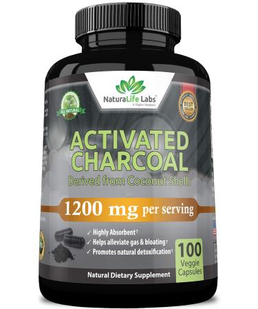 NaturaLife Labs Organic Activated Charcoal - 100 Capsules