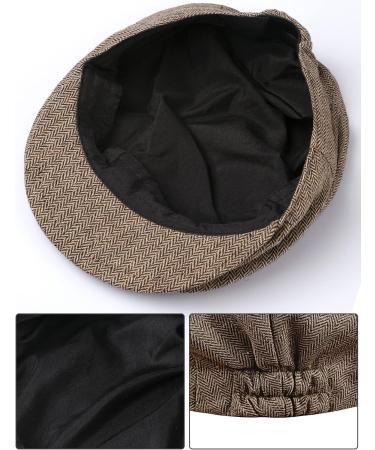 Mint Green Baby Boys Flat Cap - Kids Gentleman Herringbone Tweed Newsboy Hat (4-5 Years, Brown) - Buy Online on GoSupps.com