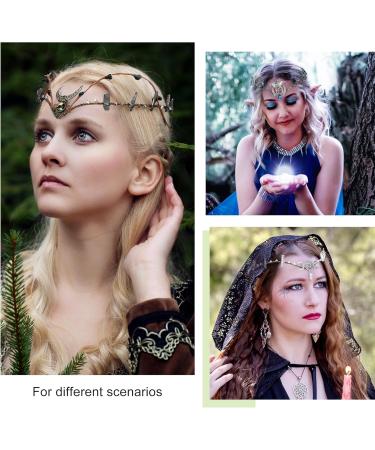 MOSTORY Black Crystal Circlet Crown Raw Quartz Headband Fairy Moon Headpiece Dark Rhinestone Hair Tiara Elf Mermaid Cosplay Costume Accessory for Women Womens Renaissance Halloween Bridal - Buy Online on GoSupps.com