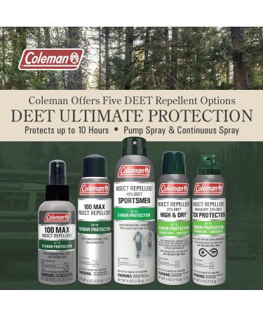 Coleman Insect Repellent Spray - 100% MAX DEET Insect Repellent Pump Spray, Protection Against Ticks, Mosquitoes, chiggers, gnats, Fleas and Flies, Ideal for Camping, Hiking, Outdoor Activities, 4oz - Buy Online on GoSupps.com