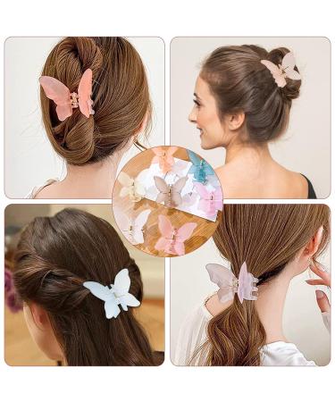 7 Pieces Butterfly Hair Clips Set - 5.5cm Decorative Jaw Clips for Women & Girls | Perfect Hairstyling Accessories for Parties & Weddings - 7 Colors Available - Buy Online on GoSupps.com