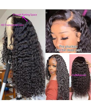 28 Inch HD Lace Front Deep Wave Wig for Black Women - 180% Density, Brazilian Human Hair, Pre Plucked with Baby Hair, Water Curly Lace Frontal - Glueless, 13x4 Wet n Wavy Closure - Buy Online on GoSupps.com