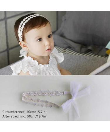 LENTQIUTT Baby Double Lace Elastic Headband - Soft Bow Hairband for Girls | Perfect Hair Accessories for Newborns & Toddlers - International Shipping - Buy Online on GoSupps.com
