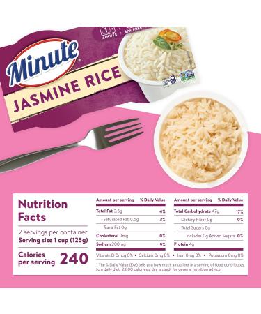 Minute Jasmine Rice Microwavable Cups 4.4oz - Pack of 8 - Buy Online on GoSupps.com