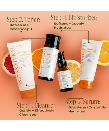 InstaNatural Vitamin C Face Serum with Hyaluronic Acid & Ferulic Acid | Brightening & Hydrating Formula for Radiant Smooth-Looking Skin - 2 FL Oz Vitamin C Serum - Buy Online on GoSupps.com