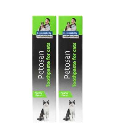 Petosan 2X Toothpaste for Cats - 2X 70g Poultry Flavour Toothpaste for Cat Dental Care