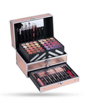 Hot Sugar Girls Makeup Kit - Complete Full Face Cosmetic Set in Stylish Rose Gold Box for Teens, Beginners, and Professionals - Includes Eyeshadow, Lip Gloss, Blush, Brushes, and Lipstick - Buy Online on GoSupps.com